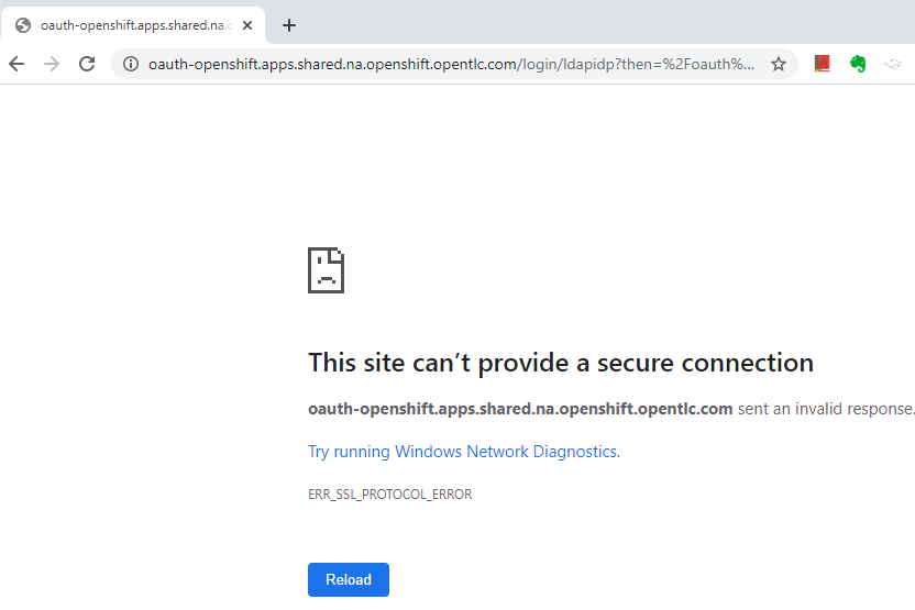 Security protocol error in browser